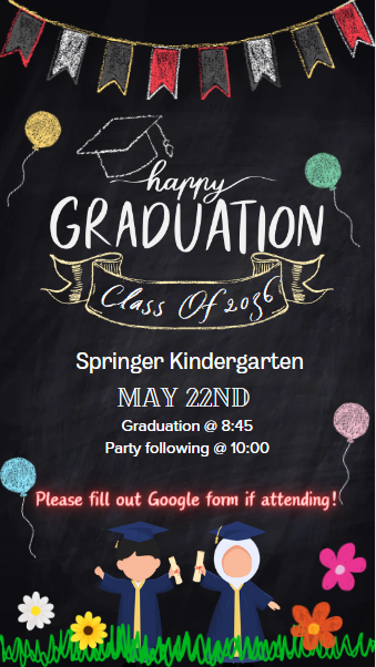  flyer for Kindergarten graduation